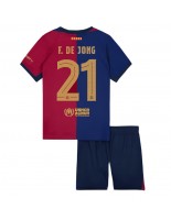 Barcelona Frenkie de Jong #21 Hjemmedraktsett Barn 2024-25 Korte ermer (+ bukser)